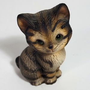 Handpainted Realistic Vtg Tabby Cat Kitten Figurine The Harvey Knox Kingdom